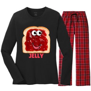 Couples Halloween Costumes For Adults Peanut Butter Jelly Women's Long Sleeve Flannel Pajama Set 