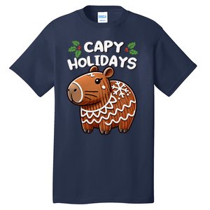 Capy Holidays Christmas Baking Gingerbread Cookie Capybara Tall T-Shirt