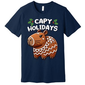 Capy Holidays Christmas Baking Gingerbread Cookie Capybara Premium T-Shirt