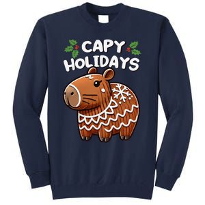 Capy Holidays Christmas Baking Gingerbread Cookie Capybara Tall Sweatshirt