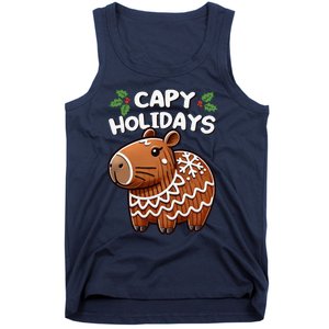 Capy Holidays Christmas Baking Gingerbread Cookie Capybara Tank Top