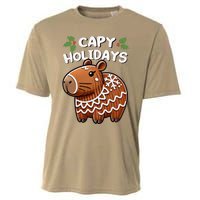 Capy Holidays Christmas Baking Gingerbread Cookie Capybara Cooling Performance Crew T-Shirt