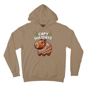 Capy Holidays Christmas Baking Gingerbread Cookie Capybara Hoodie