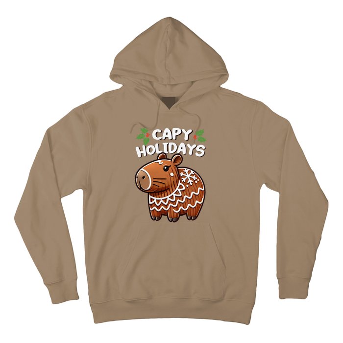 Capy Holidays Christmas Baking Gingerbread Cookie Capybara Hoodie