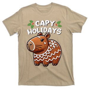 Capy Holidays Christmas Baking Gingerbread Cookie Capybara T-Shirt