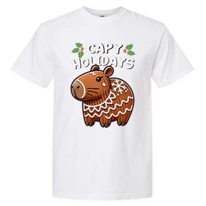 Capy Holidays Christmas Baking Gingerbread Cookie Capybara Garment-Dyed Heavyweight T-Shirt