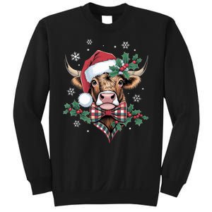 Christmas Highland Cow Buffalo Plaid Cute Moo Cow Xmas Sweatshirt