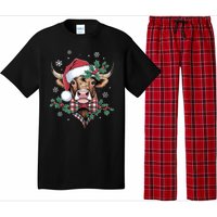 Christmas Highland Cow Buffalo Plaid Cute Moo Cow Xmas Pajama Set