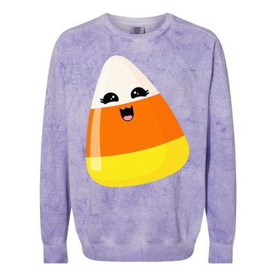 Cute Halloween Candy Corn Costume Kawaii Groovy Colorblast Crewneck Sweatshirt