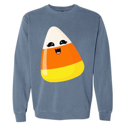 Cute Halloween Candy Corn Costume Kawaii Groovy Garment-Dyed Sweatshirt