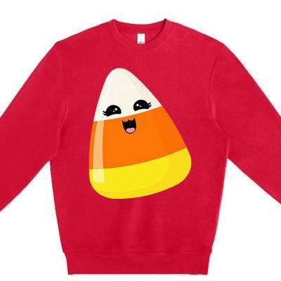 Cute Halloween Candy Corn Costume Kawaii Groovy Premium Crewneck Sweatshirt