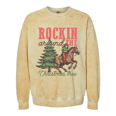 Christmas Horse Cowgirl Colorblast Crewneck Sweatshirt