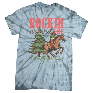 Christmas Horse Cowgirl Tie-Dye T-Shirt