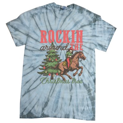 Christmas Horse Cowgirl Tie-Dye T-Shirt