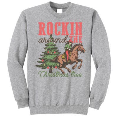 Christmas Horse Cowgirl Tall Sweatshirt