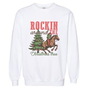 Christmas Horse Cowgirl Garment-Dyed Sweatshirt