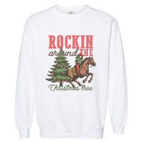 Christmas Horse Cowgirl Garment-Dyed Sweatshirt