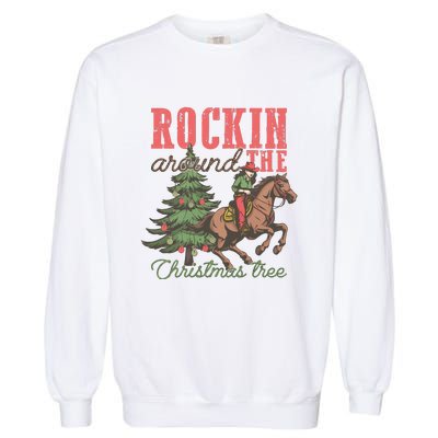 Christmas Horse Cowgirl Garment-Dyed Sweatshirt