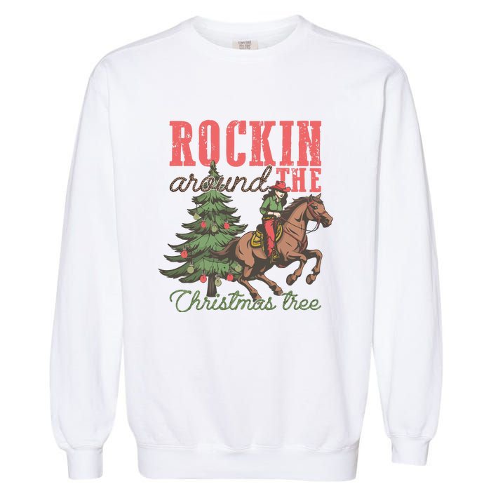 Christmas Horse Cowgirl Garment-Dyed Sweatshirt