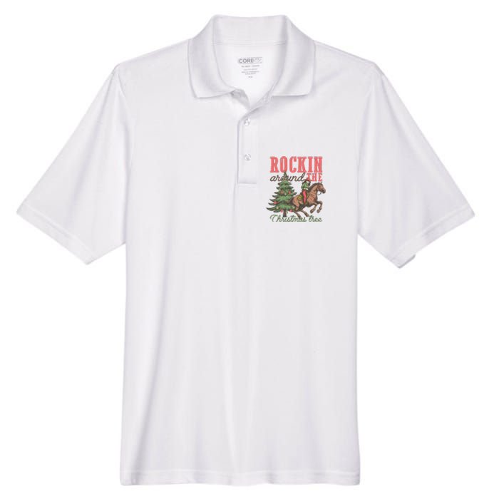 Christmas Horse Cowgirl Men's Origin Performance Pique Polo