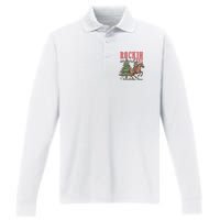 Christmas Horse Cowgirl Performance Long Sleeve Polo