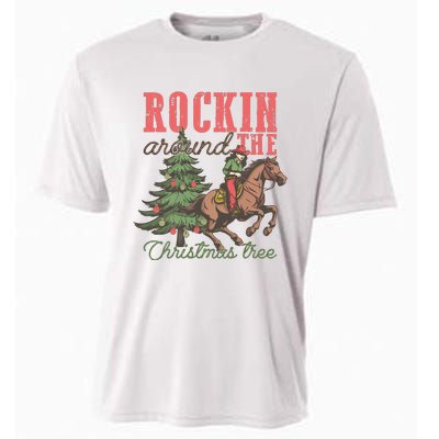 Christmas Horse Cowgirl Cooling Performance Crew T-Shirt