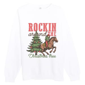 Christmas Horse Cowgirl Premium Crewneck Sweatshirt