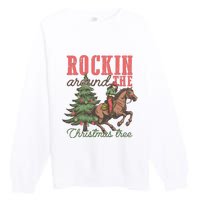 Christmas Horse Cowgirl Premium Crewneck Sweatshirt