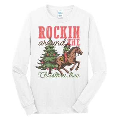 Christmas Horse Cowgirl Tall Long Sleeve T-Shirt