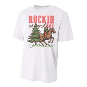 Christmas Horse Cowgirl Performance Sprint T-Shirt