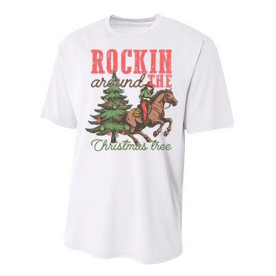 Christmas Horse Cowgirl Performance Sprint T-Shirt