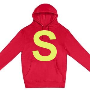 Chipmunk Halloween Carnival Group Costume Letter S Blu Premium Pullover Hoodie