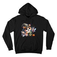 Cute Halloween Cat Fairy And Ghost Playful Witch Design Hoodie