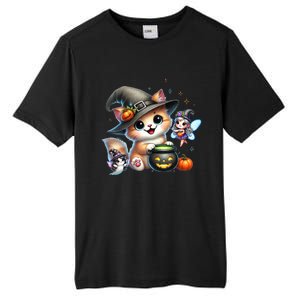 Cute Halloween Cat Fairy And Ghost Playful Witch Design Tall Fusion ChromaSoft Performance T-Shirt