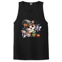 Cute Halloween Cat Fairy And Ghost Playful Witch Design PosiCharge Competitor Tank