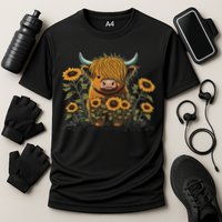 Cute Highland Cattle Cow Funny Highland Cow Cooling Performance Crew T-Shirt