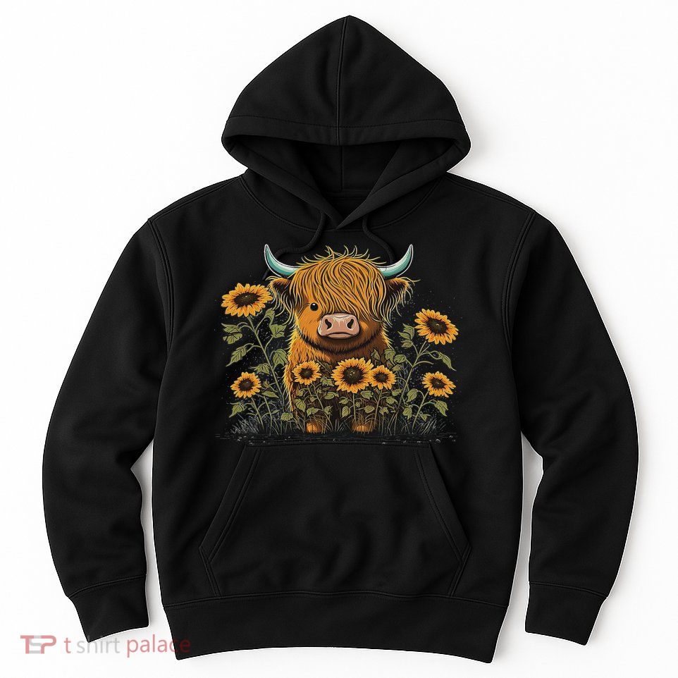 Cute Highland Cattle Cow Funny Highland Cow Hoodie