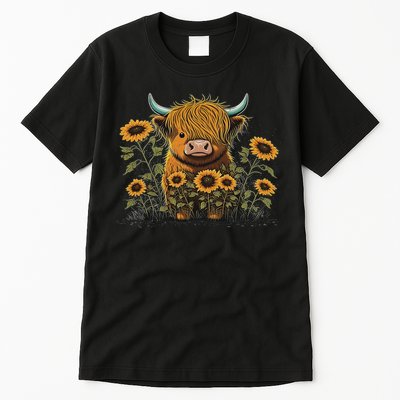 Cute Highland Cattle Cow Funny Highland Cow Tall T-Shirt