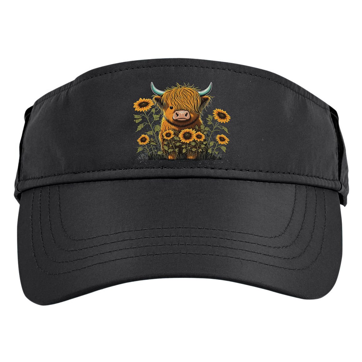 Cute Highland Cattle Cow Funny Highland Cow Adult Drive Performance Visor