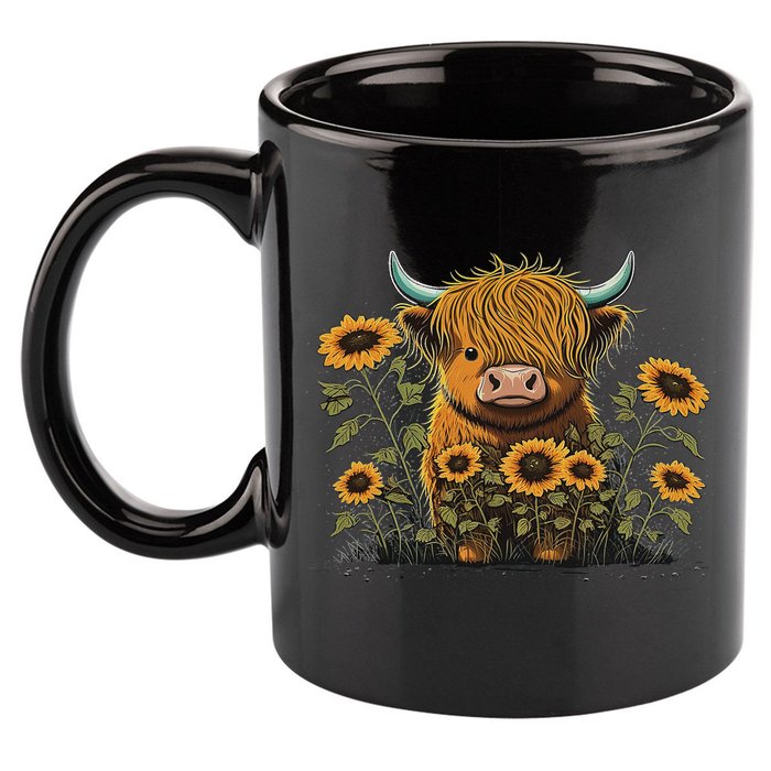 Cute Highland Cattle Cow Funny Highland Cow 11oz C Handle Ceramic Mug