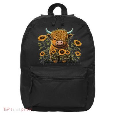 Cute Highland Cattle Cow Funny Highland Cow 16 in Basic Backpack