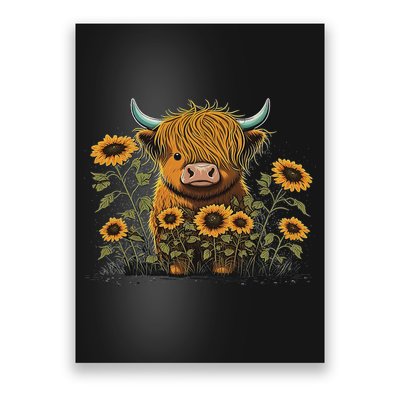 Cute Highland Cattle Cow Funny Highland Cow Poster