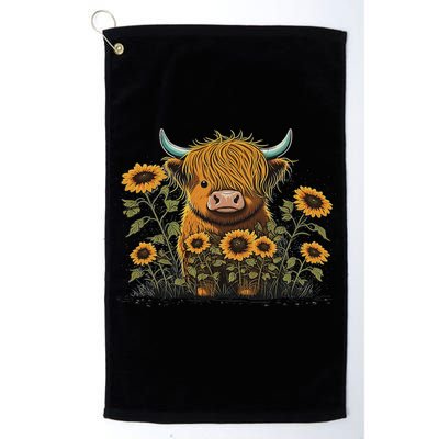Cute Highland Cattle Cow Funny Highland Cow Golf Towel