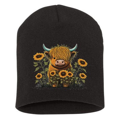 Cute Highland Cattle Cow Funny Highland Cow Short Acrylic Beanie