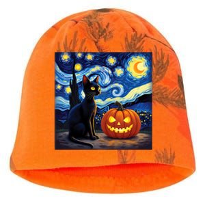 Cat Halloween Cat Lovers Starry Night Cat Van Gogh Kati - Camo Knit Beanie