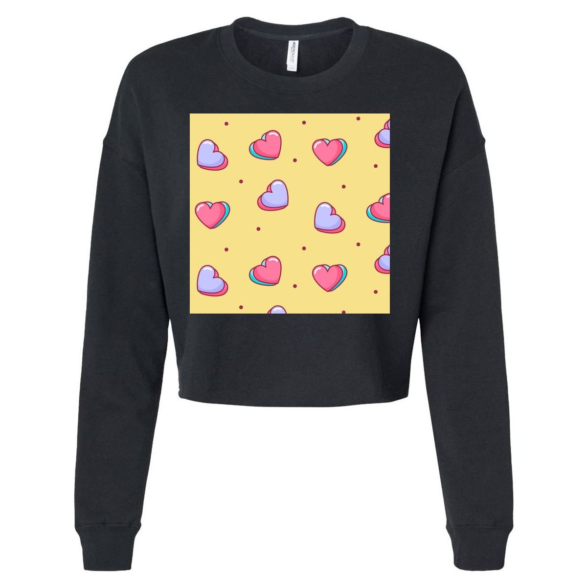 Candy Hearts Cute Valentine's Day Cropped Pullover Crew