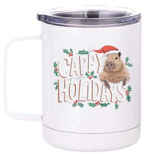 Cappy Holidays Capybara Christmas 12 oz Stainless Steel Tumbler Cup