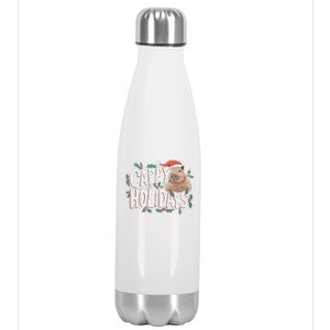 Cappy Holidays Capybara Christmas Stainless Steel Insulated Water Bottle