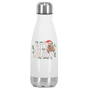 Cappy Holidays Capybara Christmas Stainless Steel Insulated Water Bottle