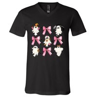 Coquette Halloween Cute Ghost V-Neck T-Shirt